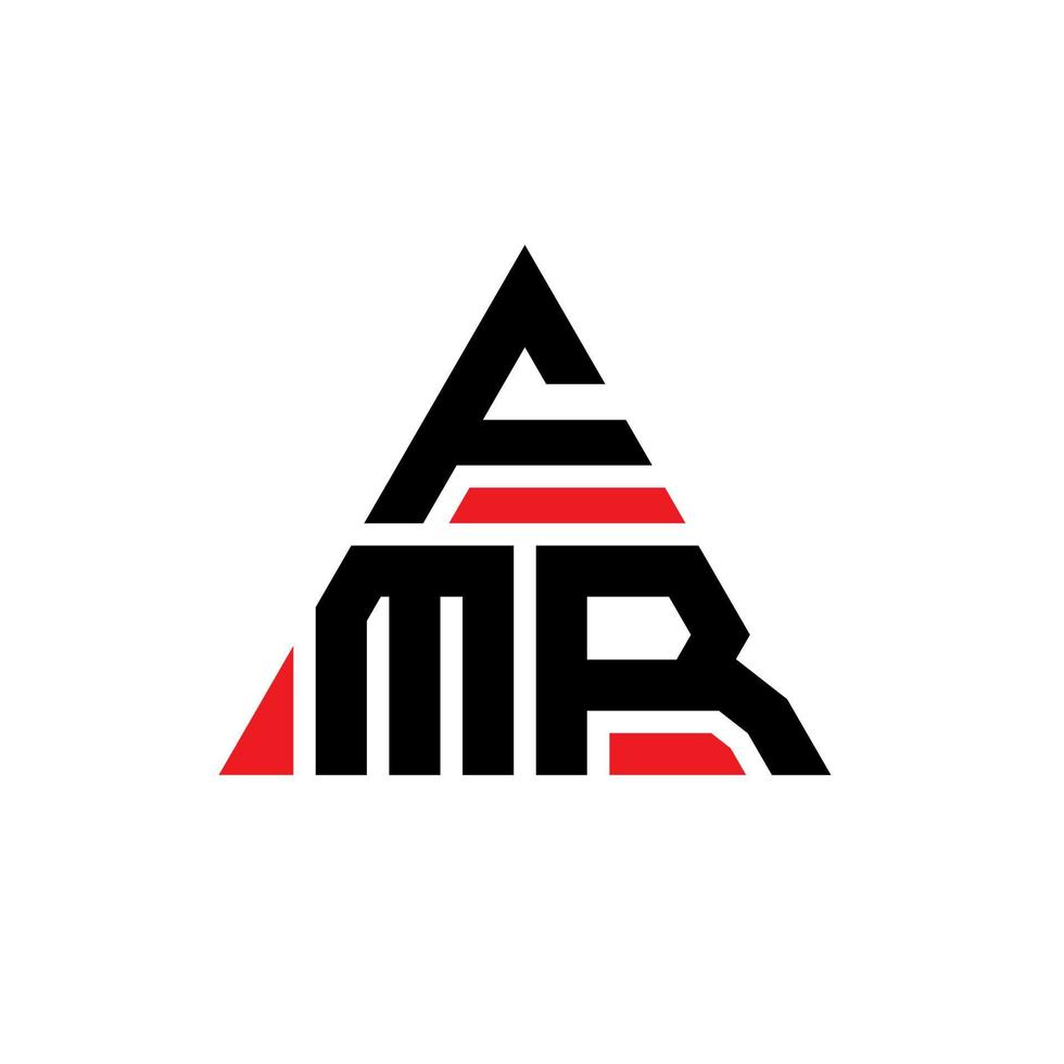 design del logo della lettera triangolare fmr con forma triangolare. monogramma di design del logo del triangolo fmr. modello di logo vettoriale triangolo fmr con colore rosso. logo triangolare fmr logo semplice, elegante e lussuoso.