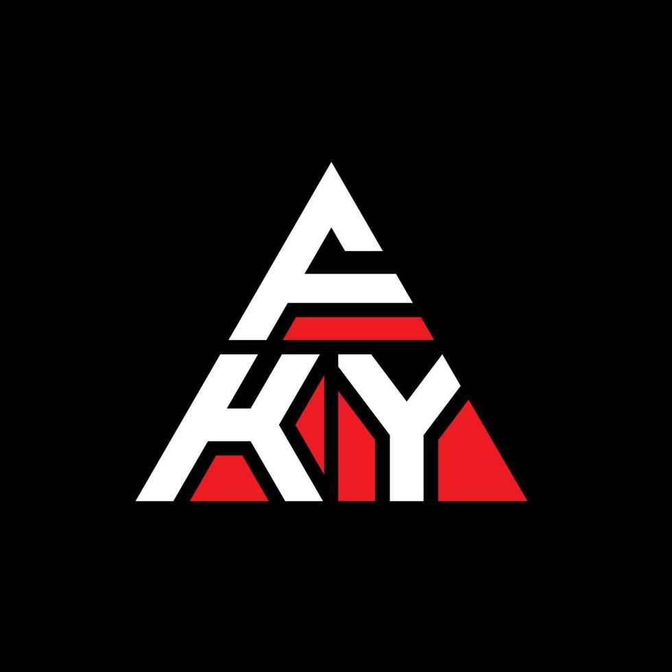design del logo della lettera triangolare fky con forma triangolare. monogramma di design logo triangolo fky. modello di logo vettoriale triangolo fky con colore rosso. logo triangolare fky logo semplice, elegante e lussuoso.