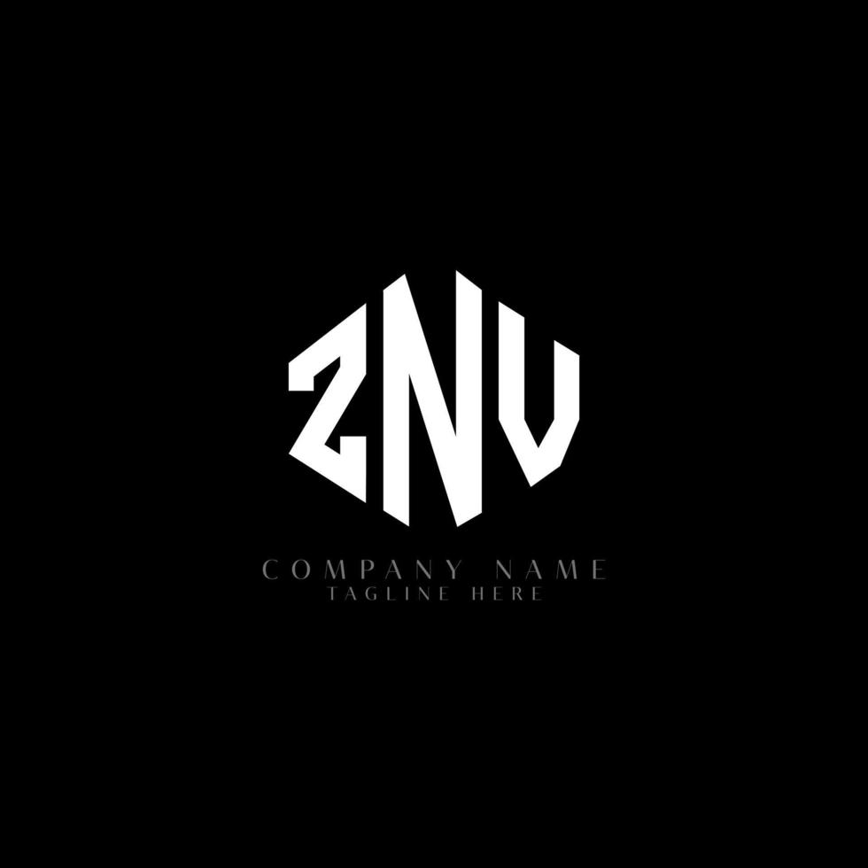 znv lettera logo design con forma poligonale. znv poligono e design del logo a forma di cubo. znv modello di logo vettoriale esagonale colori bianco e nero. monogramma znv, logo aziendale e immobiliare.