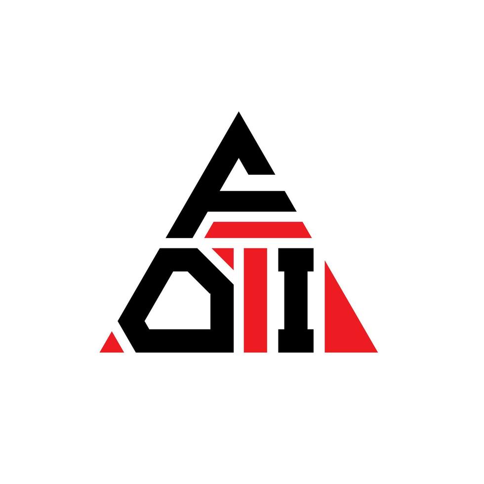 design del logo della lettera triangolare foi con forma triangolare. monogramma foi triangolo logo design. modello di logo vettoriale triangolo foi con colore rosso. foi logo triangolare logo semplice, elegante e lussuoso.