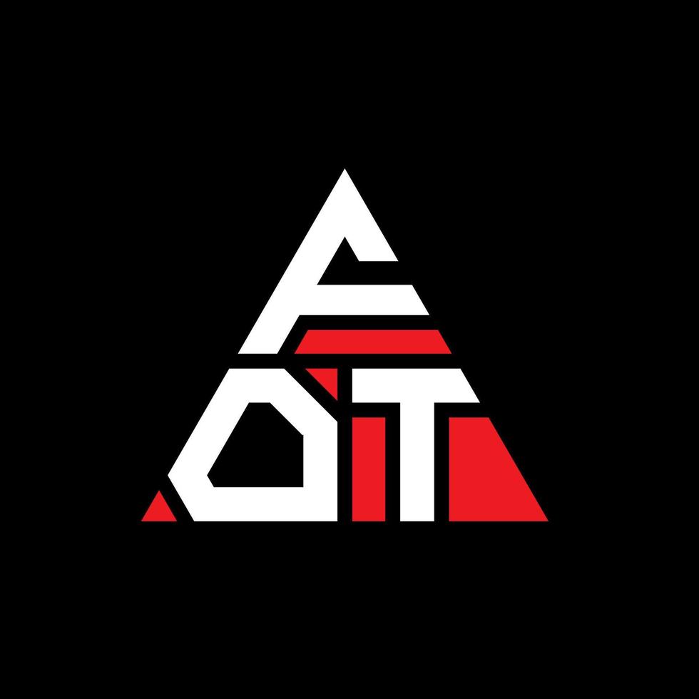design del logo della lettera triangolare fot con forma triangolare. Fot triangolo logo design monogramma. modello di logo vettoriale triangolo fot con colore rosso. per logo triangolare logo semplice, elegante e lussuoso.