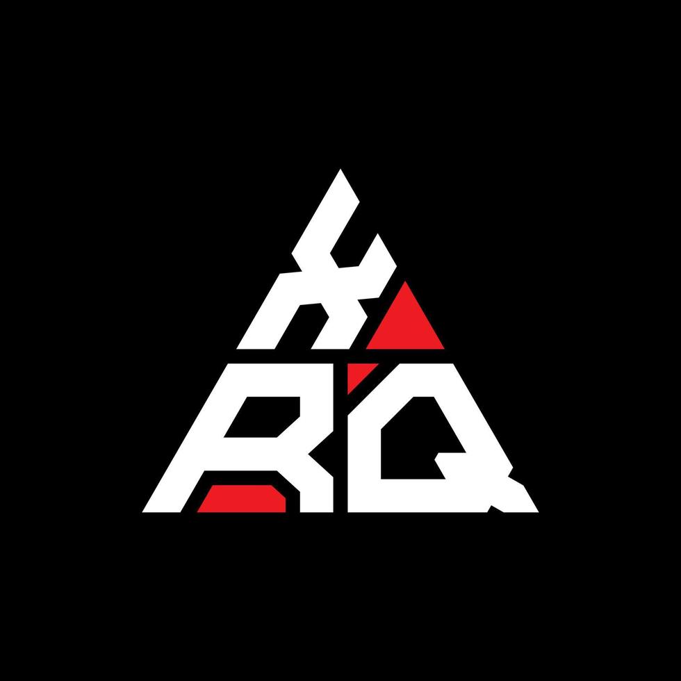 xrq triangolo logo design lettera con forma triangolare. monogramma di design del logo del triangolo xrq. modello di logo vettoriale triangolo xrq con colore rosso. logo triangolare xrq logo semplice, elegante e lussuoso.
