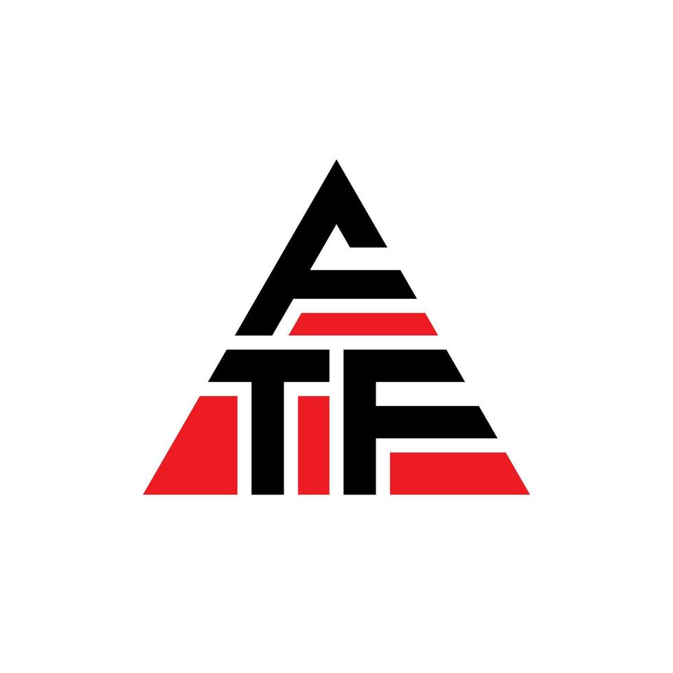 design del logo della lettera triangolare ftf con forma triangolare. monogramma di design del logo del triangolo ftf. modello di logo vettoriale triangolo ftf con colore rosso. logo triangolare ftf logo semplice, elegante e lussuoso.