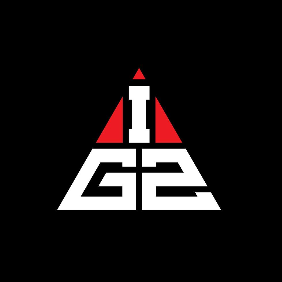 design del logo della lettera del triangolo igz con forma triangolare. monogramma di design del logo del triangolo igz. modello di logo vettoriale triangolo igz con colore rosso. logo triangolare igz logo semplice, elegante e lussuoso.