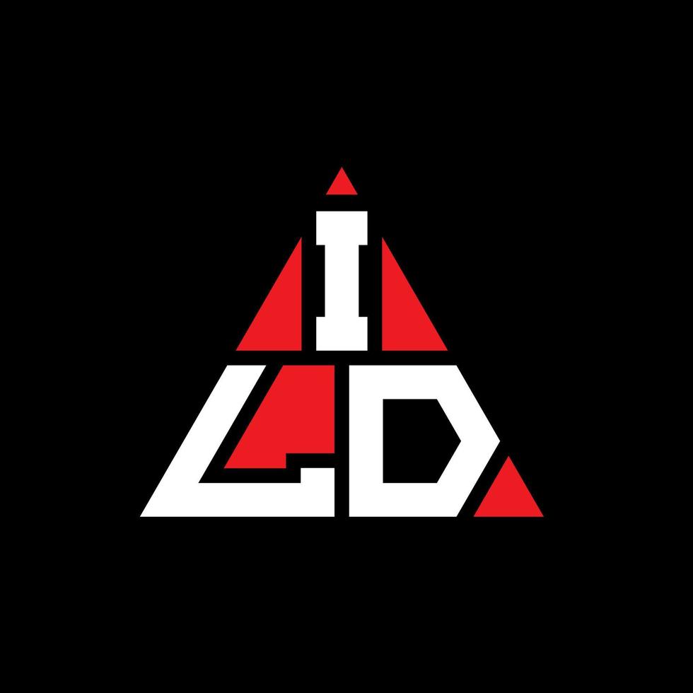 ild triangolo lettera logo design con forma triangolare. ild triangolo logo design monogramma. modello di logo vettoriale triangolo ild con colore rosso. ild logo triangolare logo semplice, elegante e lussuoso.