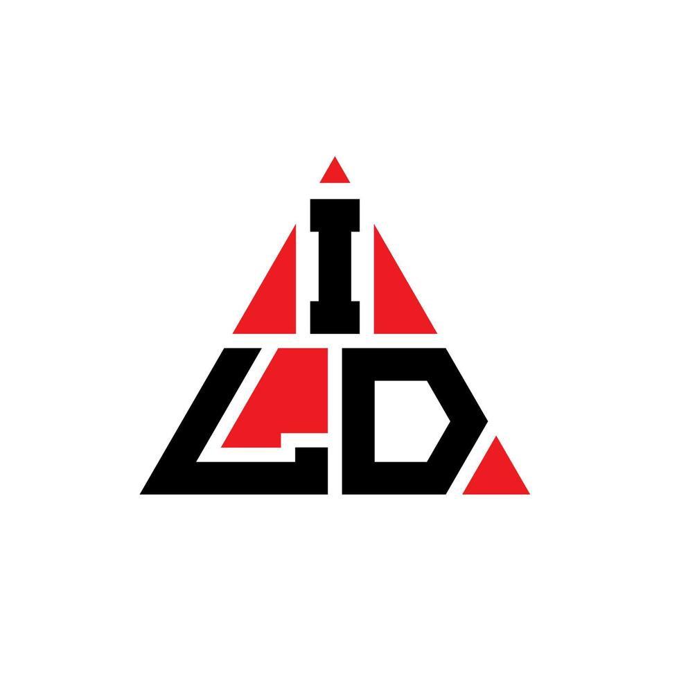 ild triangolo lettera logo design con forma triangolare. ild triangolo logo design monogramma. modello di logo vettoriale triangolo ild con colore rosso. ild logo triangolare logo semplice, elegante e lussuoso.