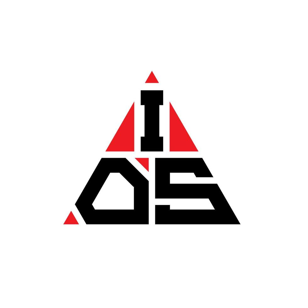 logo della lettera del triangolo ios con forma triangolare. monogramma del design del logo del triangolo ios. modello di logo vettoriale triangolo ios con colore rosso. logo triangolare ios logo semplice, elegante e lussuoso.
