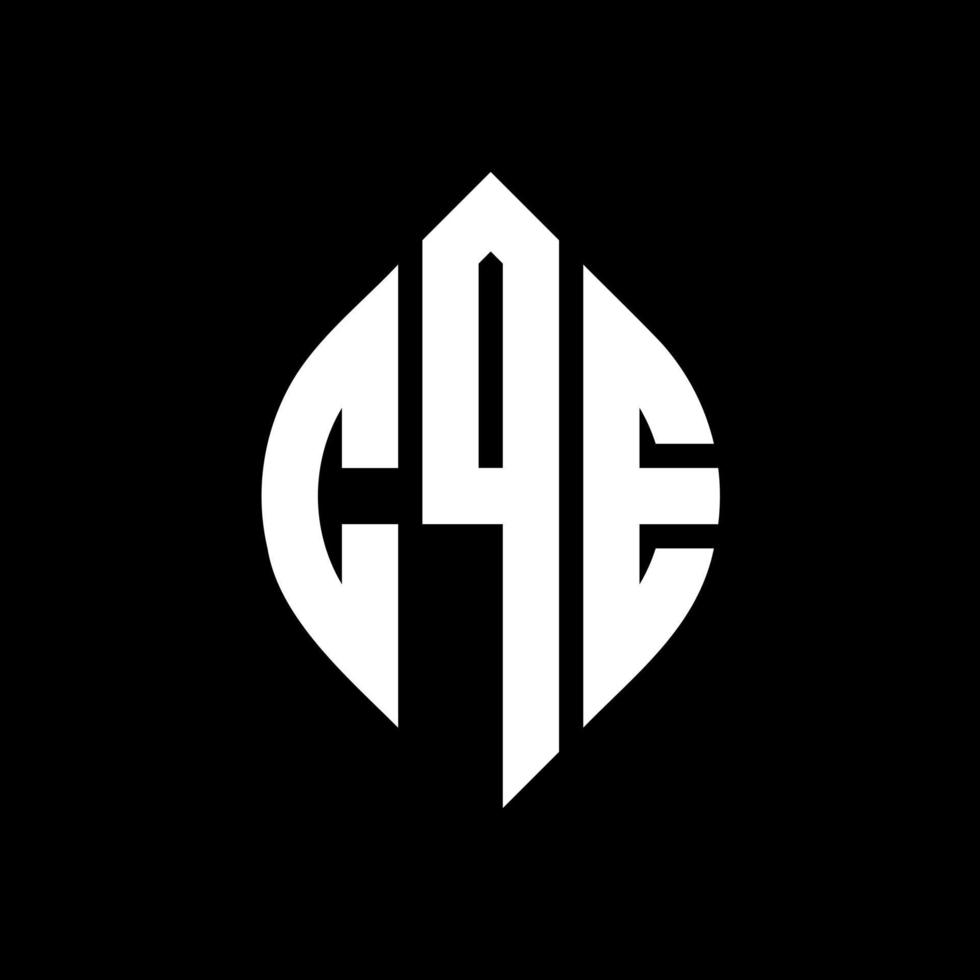 cqe circle letter logo design con forma circolare ed ellittica. cqe lettere ellittiche con stile tipografico. le tre iniziali formano un logo circolare. cqe cerchio emblema astratto monogramma lettera marchio vettore. vettore