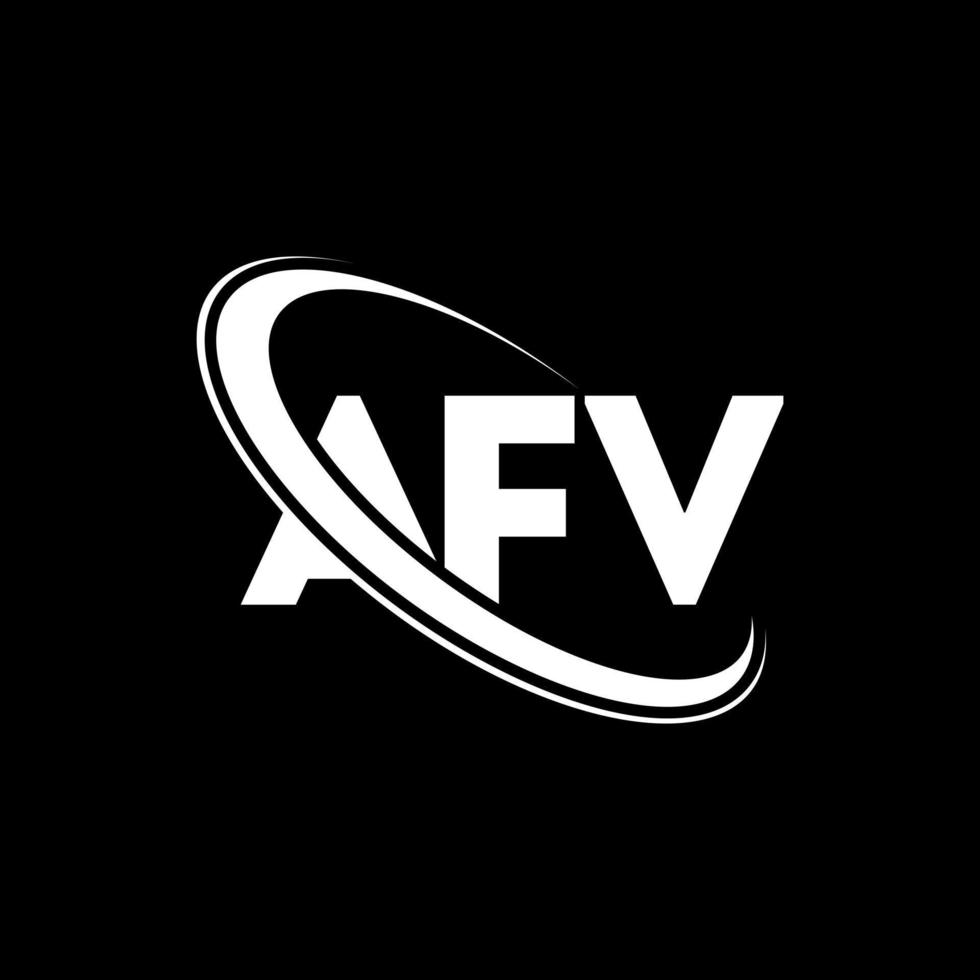 logo afv. lettera av. design del logo della lettera afv. iniziali afv logo collegate con cerchio e logo monogramma maiuscolo. tipografia afv per il marchio tecnologico, commerciale e immobiliare. vettore