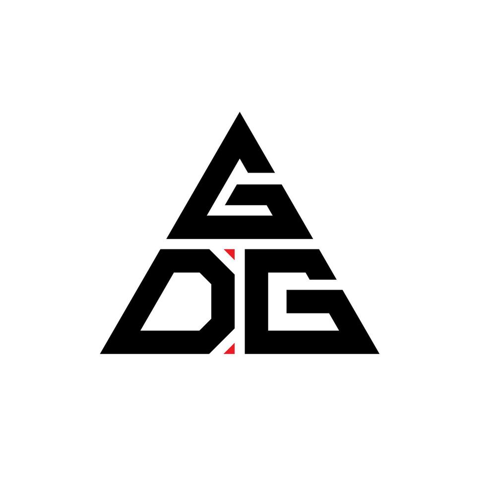design del logo della lettera del triangolo gdg con forma triangolare. gdg triangolo logo design monogramma. modello di logo vettoriale triangolo gdg con colore rosso. logo triangolare gdg logo semplice, elegante e lussuoso.