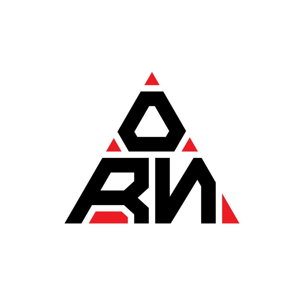 logo lettera triangolare orn con forma triangolare. monogramma di design con logo triangolo orn. modello di logo vettoriale triangolo orn con colore rosso. logo triangolare orno logo semplice, elegante e lussuoso.