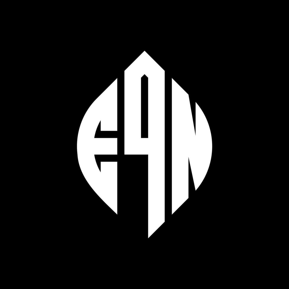 eqn circle letter logo design con forma circolare ed ellittica. eqn lettere ellittiche con stile tipografico. le tre iniziali formano un logo circolare. eqn cerchio emblema astratto monogramma lettera marchio vettore. vettore
