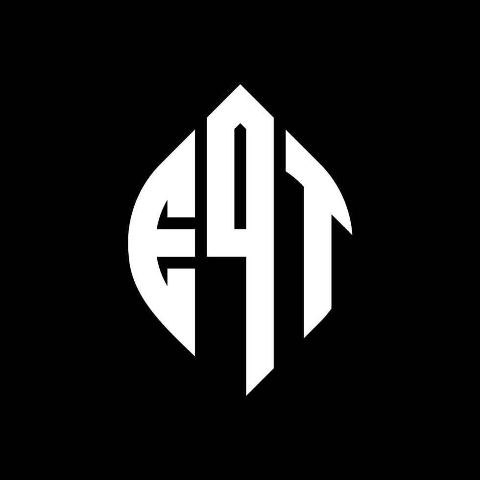 eqt circle letter logo design con forma circolare ed ellittica. eqt lettere ellittiche con stile tipografico. le tre iniziali formano un logo circolare. eqt cerchio emblema astratto monogramma lettera marchio vettore. vettore