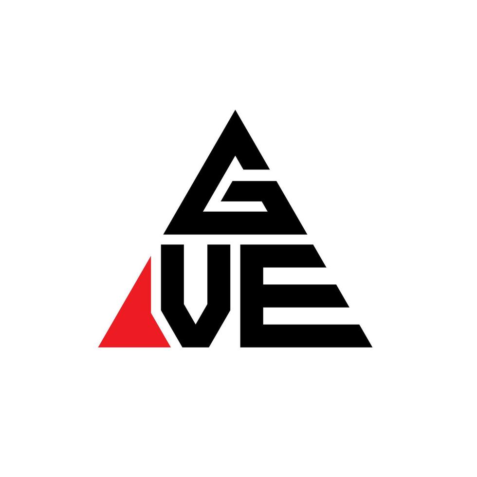 gve triangolo logo design lettera con forma triangolare. gve triangolo logo design monogramma. modello di logo vettoriale triangolo gve con colore rosso. gve logo triangolare logo semplice, elegante e lussuoso.