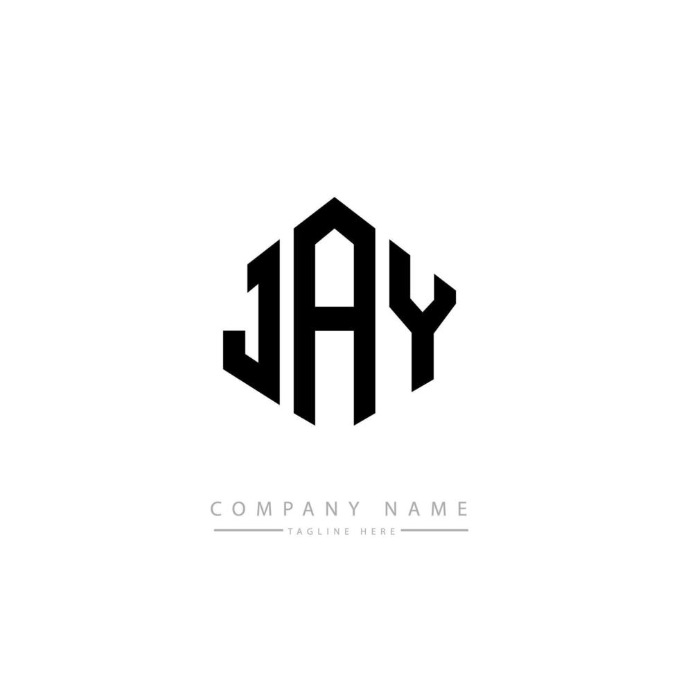 jay lettera logo design con forma poligonale. jay poligono e design del logo a forma di cubo. jay esagonale modello logo vettoriale colori bianco e nero. monogramma jay, logo aziendale e immobiliare.