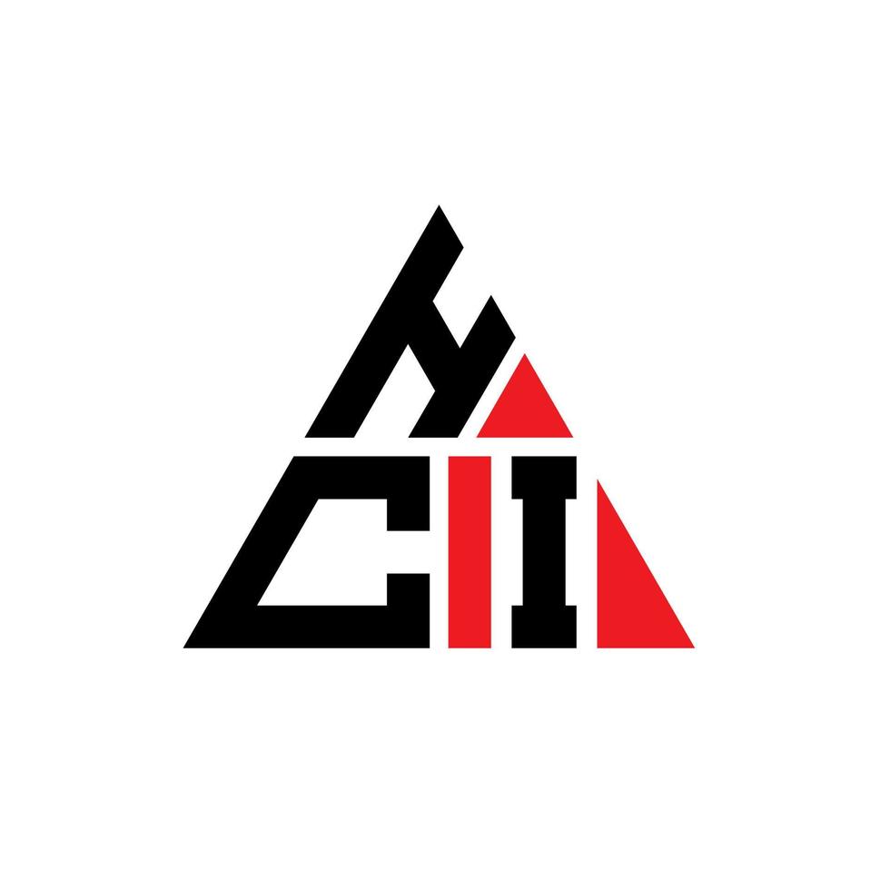 design del logo della lettera del triangolo hci con forma triangolare. monogramma di design del logo del triangolo hci. modello di logo vettoriale triangolo hci con colore rosso. logo triangolare hci logo semplice, elegante e lussuoso.