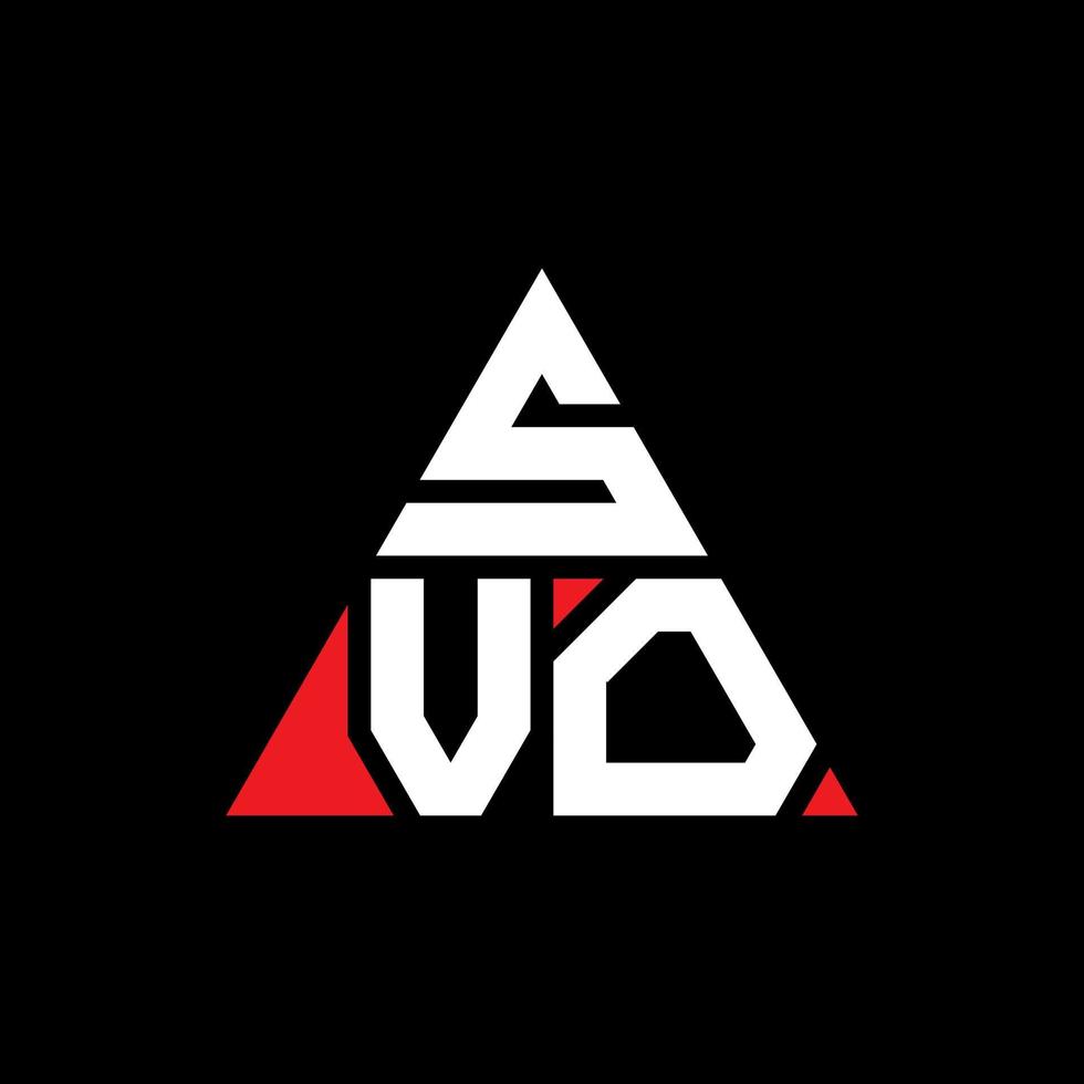 svo triangolo lettera logo design con forma triangolare. svo triangolo logo design monogramma. modello di logo vettoriale triangolo svo con colore rosso. svo logo triangolare logo semplice, elegante e lussuoso.