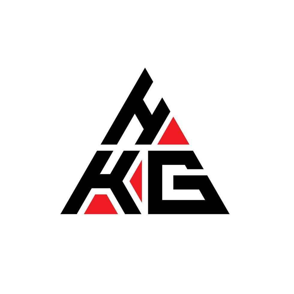 design del logo della lettera del triangolo hkg con forma triangolare. monogramma di design del logo del triangolo hkg. modello di logo vettoriale triangolo hkg con colore rosso. logo triangolare hkg logo semplice, elegante e lussuoso.