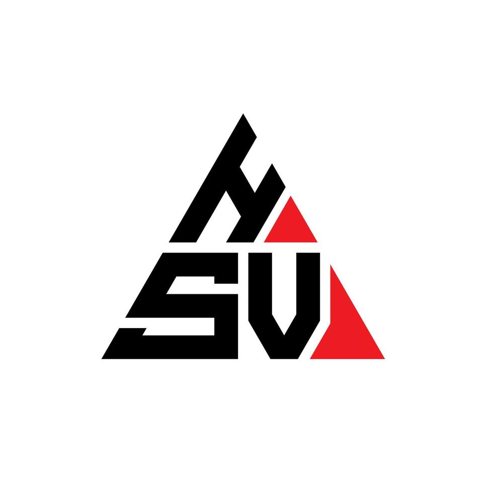 design del logo della lettera del triangolo hsv con forma triangolare. monogramma di design del logo del triangolo hsv. modello di logo vettoriale triangolo hsv con colore rosso. logo triangolare hsv logo semplice, elegante e lussuoso.