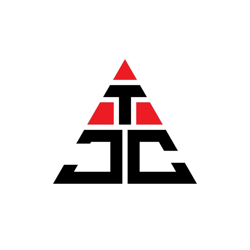 tjc triangolo lettera logo design con forma triangolare. tjc triangolo logo design monogramma. modello di logo vettoriale triangolo tjc con colore rosso. logo triangolare tjc logo semplice, elegante e lussuoso.