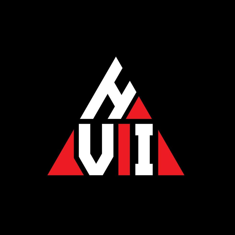 design del logo della lettera del triangolo hvi con forma triangolare. monogramma di design del logo del triangolo hvi. modello di logo vettoriale triangolo hvi con colore rosso. logo triangolare hvi logo semplice, elegante e lussuoso.