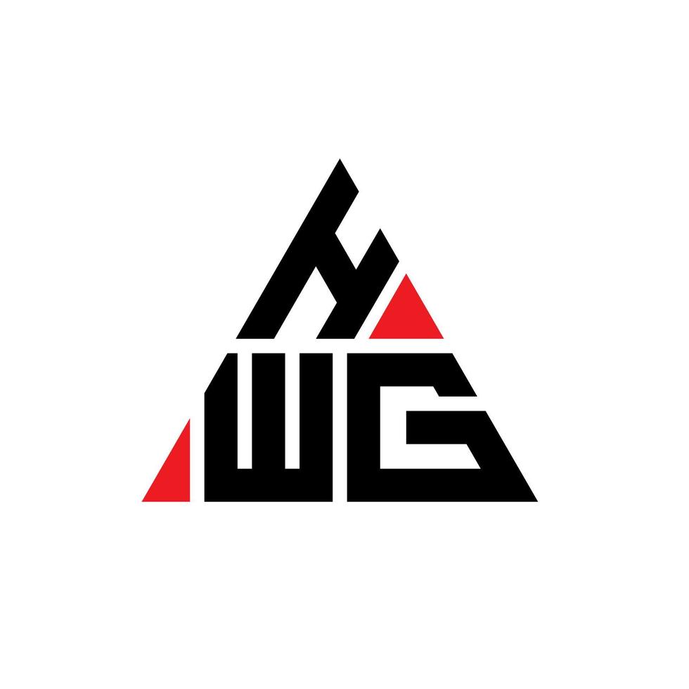 design del logo della lettera del triangolo hwg con forma triangolare. monogramma di design del logo del triangolo hwg. modello di logo vettoriale triangolo hwg con colore rosso. logo triangolare hwg logo semplice, elegante e lussuoso.