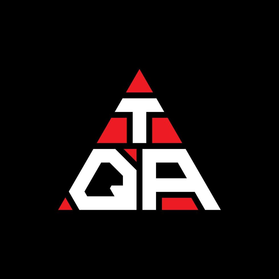 design del logo della lettera triangolare tqa con forma triangolare. tqa triangolo logo design monogramma. modello di logo vettoriale triangolo tqa con colore rosso. logo triangolare tqa logo semplice, elegante e lussuoso.