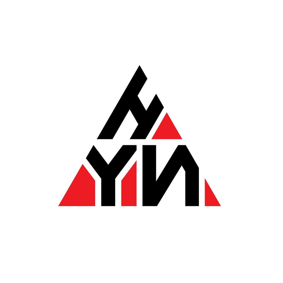 design del logo della lettera triangolo hyn con forma triangolare. monogramma di design del logo del triangolo hyn. modello di logo vettoriale triangolo hyn con colore rosso. logo triangolare hyn logo semplice, elegante e lussuoso.