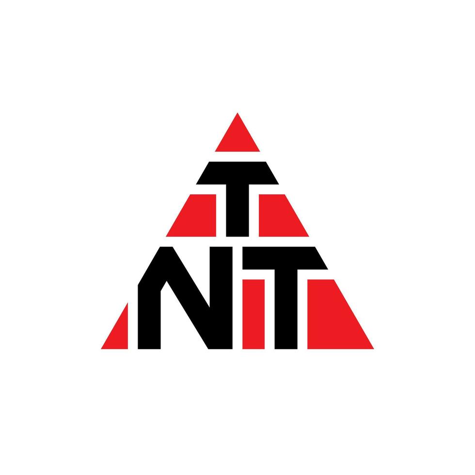 design del logo della lettera triangolare tnt con forma triangolare. tnt triangolo logo design monogramma. modello di logo vettoriale triangolo tnt con colore rosso. logo triangolare tnt logo semplice, elegante e lussuoso.