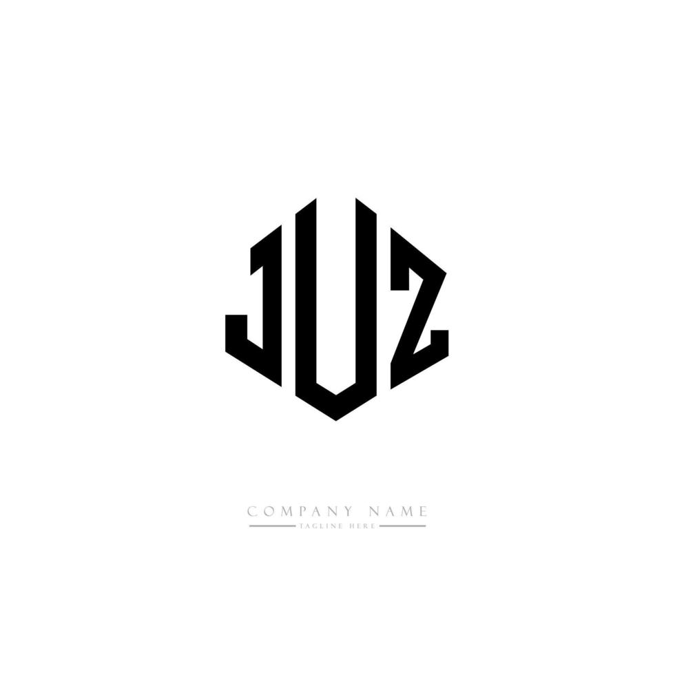 design del logo della lettera juz con forma poligonale. juz poligono e design del logo a forma di cubo. juz esagono logo modello vettoriale colori bianco e nero. juz monogramma, logo aziendale e immobiliare.