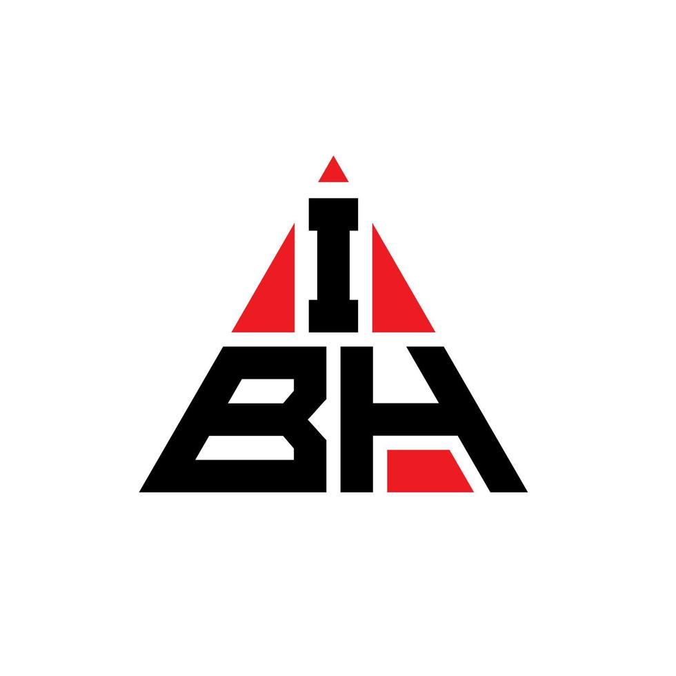 design del logo della lettera triangolare ibh con forma triangolare. ibh triangolo logo design monogramma. modello di logo vettoriale triangolo ibh con colore rosso. logo triangolare ibh logo semplice, elegante e lussuoso.