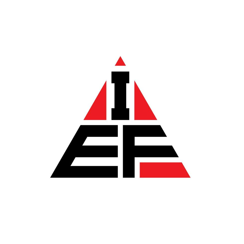 design del logo della lettera triangolare ief con forma triangolare. monogramma di design del logo del triangolo ief. modello di logo vettoriale triangolo ief con colore rosso. ief logo triangolare logo semplice, elegante e lussuoso.