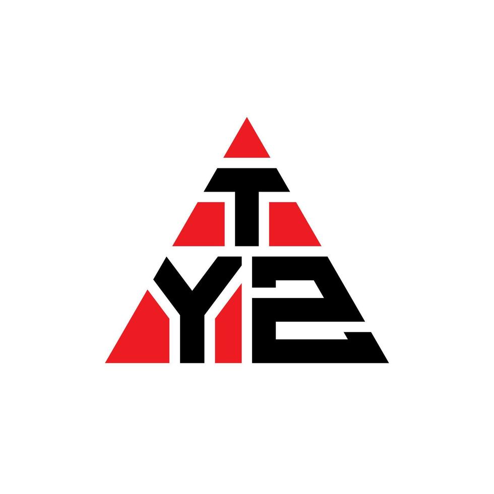 design del logo della lettera del triangolo tyz con forma triangolare. monogramma di design del logo del triangolo tyz. modello di logo vettoriale triangolo tyz con colore rosso. logo triangolare tyz logo semplice, elegante e lussuoso.