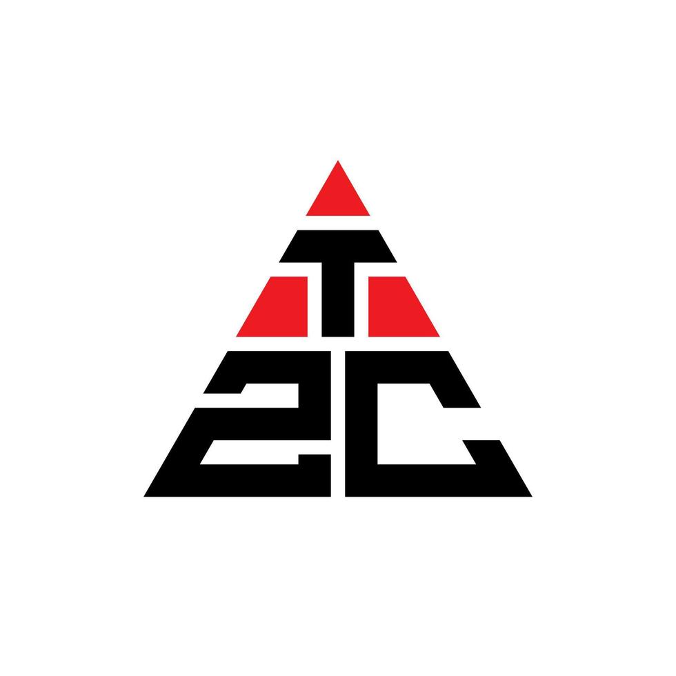 tzc triangolo lettera logo design con forma triangolare. tzc triangolo logo design monogramma. modello di logo vettoriale triangolo tzc con colore rosso. logo triangolare tzc logo semplice, elegante e lussuoso.