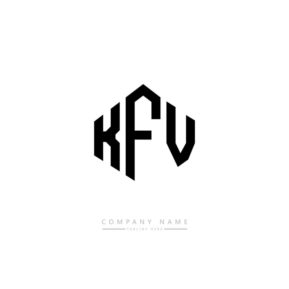 design del logo della lettera kfv con forma poligonale. poligono kfv e design del logo a forma di cubo. kfv esagono logo modello vettoriale colori bianco e nero. monogramma kfv, logo aziendale e immobiliare.
