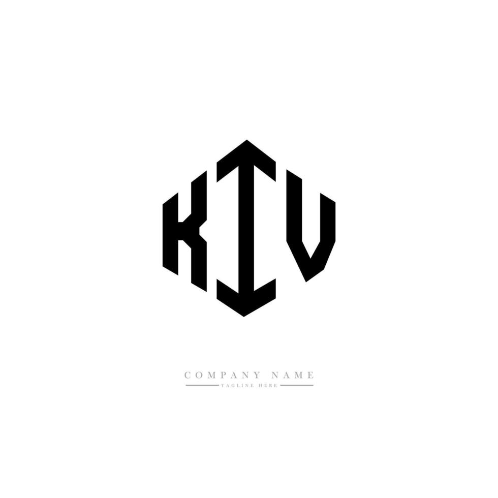 design del logo della lettera kiv con forma poligonale. kiv poligono e design del logo a forma di cubo. kiv esagono logo modello vettoriale colori bianco e nero. monogramma kiv, logo aziendale e immobiliare.