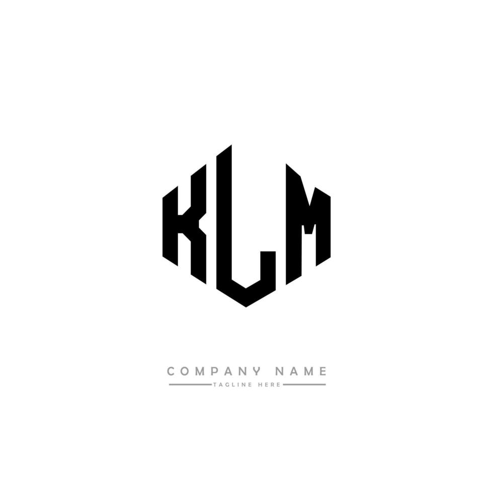 design del logo della lettera klm con forma poligonale. poligono klm e design del logo a forma di cubo. colore bianco e nero del modello di logo di vettore di esagono klm. monogramma klm, logo aziendale e immobiliare.