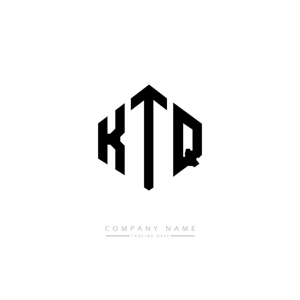 design del logo della lettera ktq con forma poligonale. ktq poligono e design del logo a forma di cubo. ktq modello di logo vettoriale esagonale colori bianco e nero. monogramma ktq, logo aziendale e immobiliare.