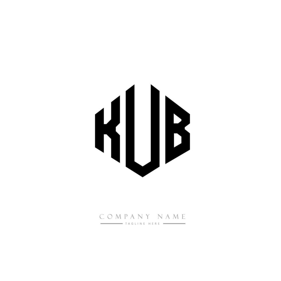 design del logo della lettera kub con forma poligonale. kub poligono e design del logo a forma di cubo. kub esagono vettore logo modello colori bianco e nero. monogramma kub, logo aziendale e immobiliare.