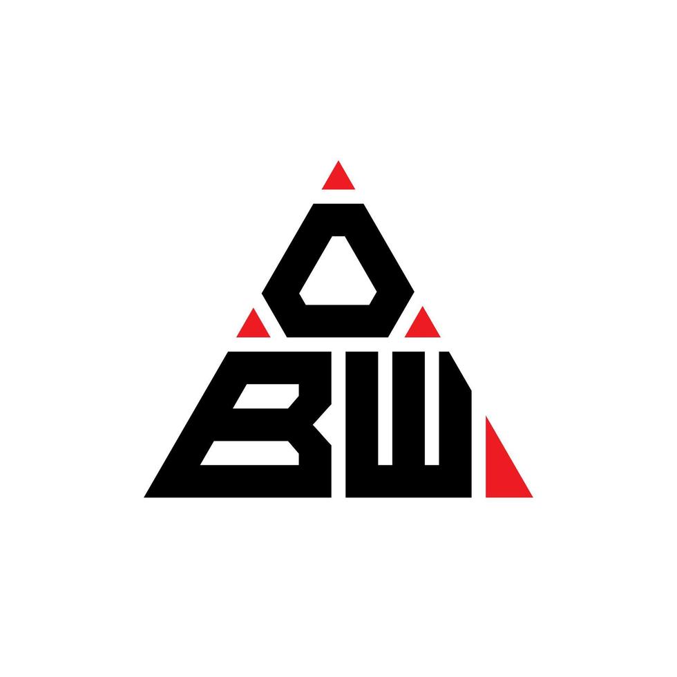 design del logo della lettera triangolo obw con forma triangolare. monogramma di progettazione logo triangolo obw. modello di logo vettoriale triangolo obw con colore rosso. obw logo triangolare logo semplice, elegante e lussuoso.