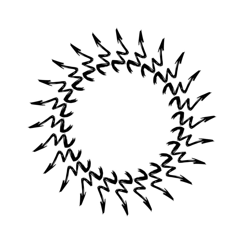 frecce rotonde banner, posto per il testo. frecce in un cerchio - illustrazione vettoriale isolare. curva di schizzo della freccia