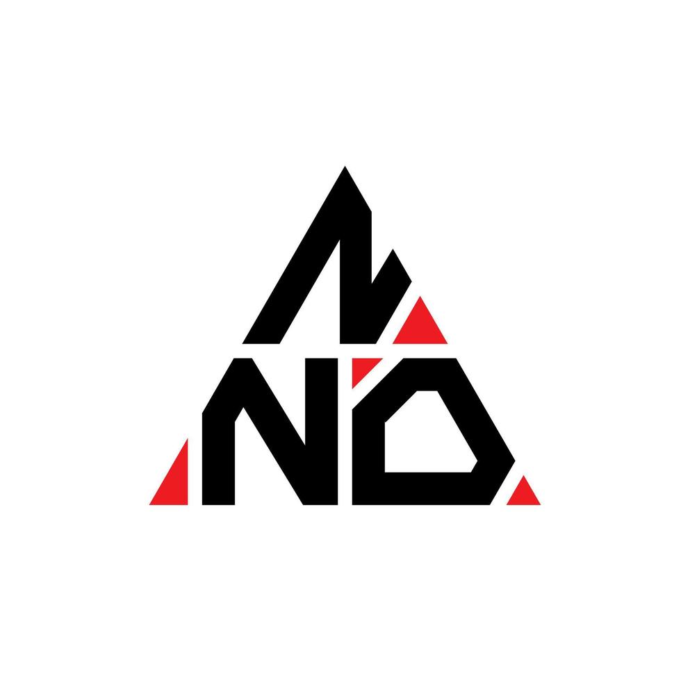 design del logo della lettera triangolare nno con forma triangolare. monogramma del design del logo del triangolo nno. modello di logo vettoriale triangolo nno con colore rosso. nno logo triangolare logo semplice, elegante e lussuoso.