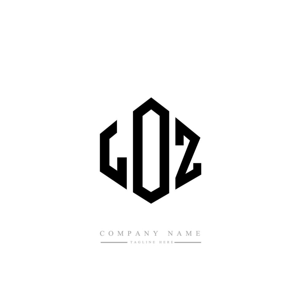 loz lettera logo design con forma poligonale. loz poligono e design del logo a forma di cubo. loz esagono vettore logo modello colori bianco e nero. monogramma loz, logo aziendale e immobiliare.