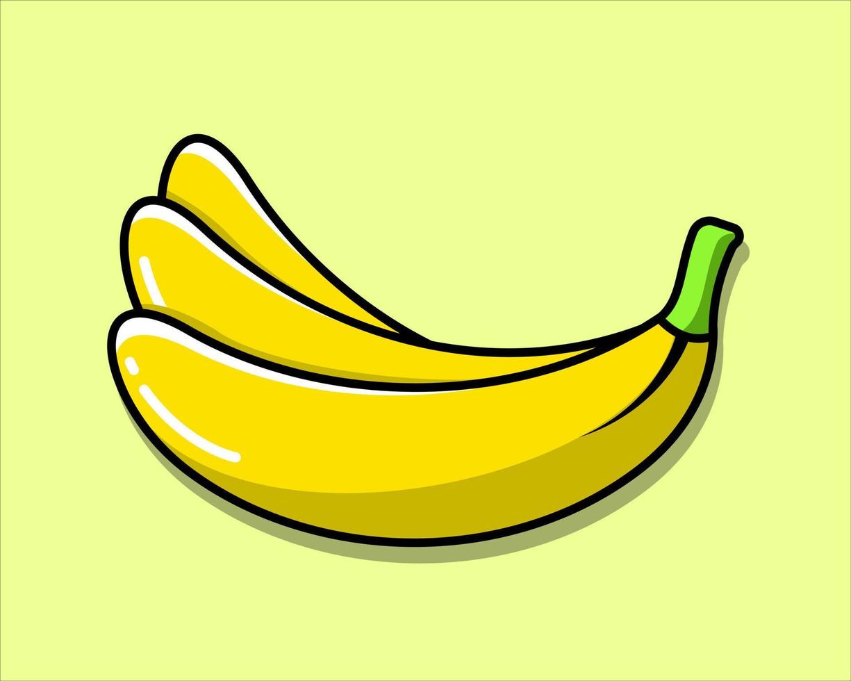 illustrazione vettoriale icona di frutta banana design piatto colorato.