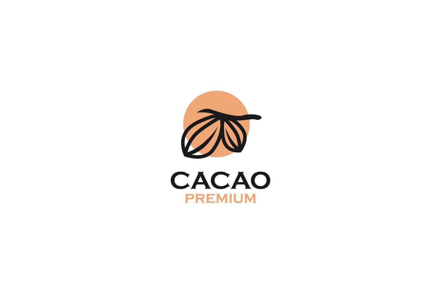 idea di illustrazione del modello vettoriale del disegno dell'icona del logo del cacao piatto