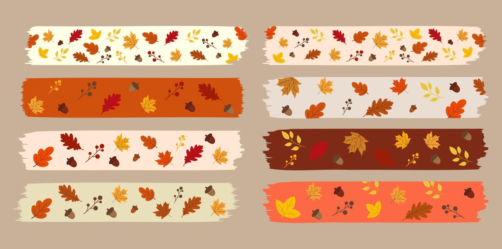 illustrazione del nastro di washi di concetto di caduta di autunno vettore