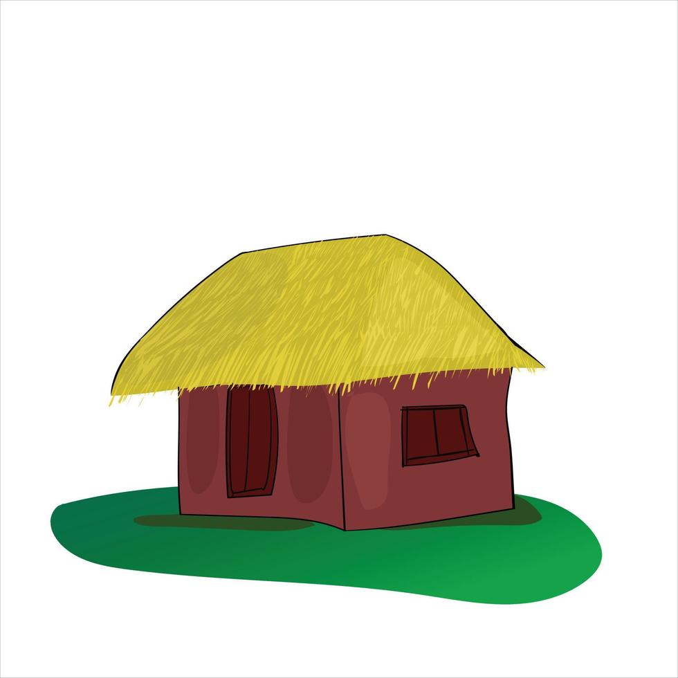 vecchia casa del villaggio dei cartoni animati, migliore illustrazione vettoriale della casa dei cartoni animati.
