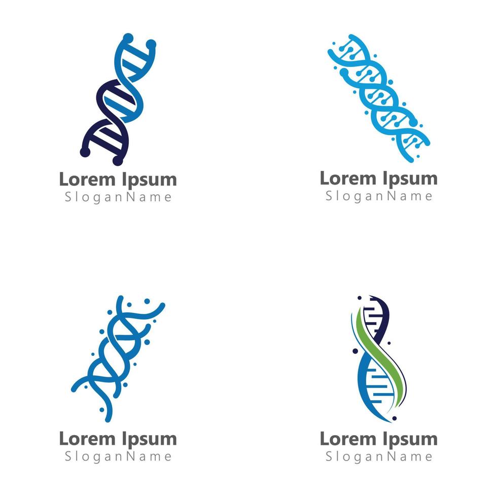 dna elica icona logo modello vettore genetico umano vettore semplice