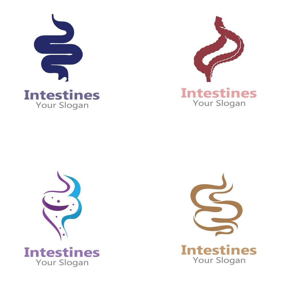 intestino logo umano collezioni digestione organo medico design vettore