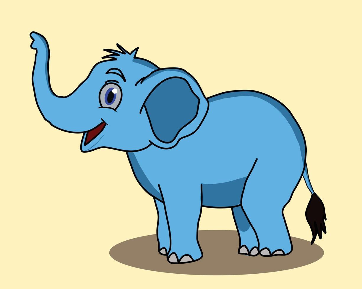 un simpatico elefante nell'illustrazione di disegno vettoriale